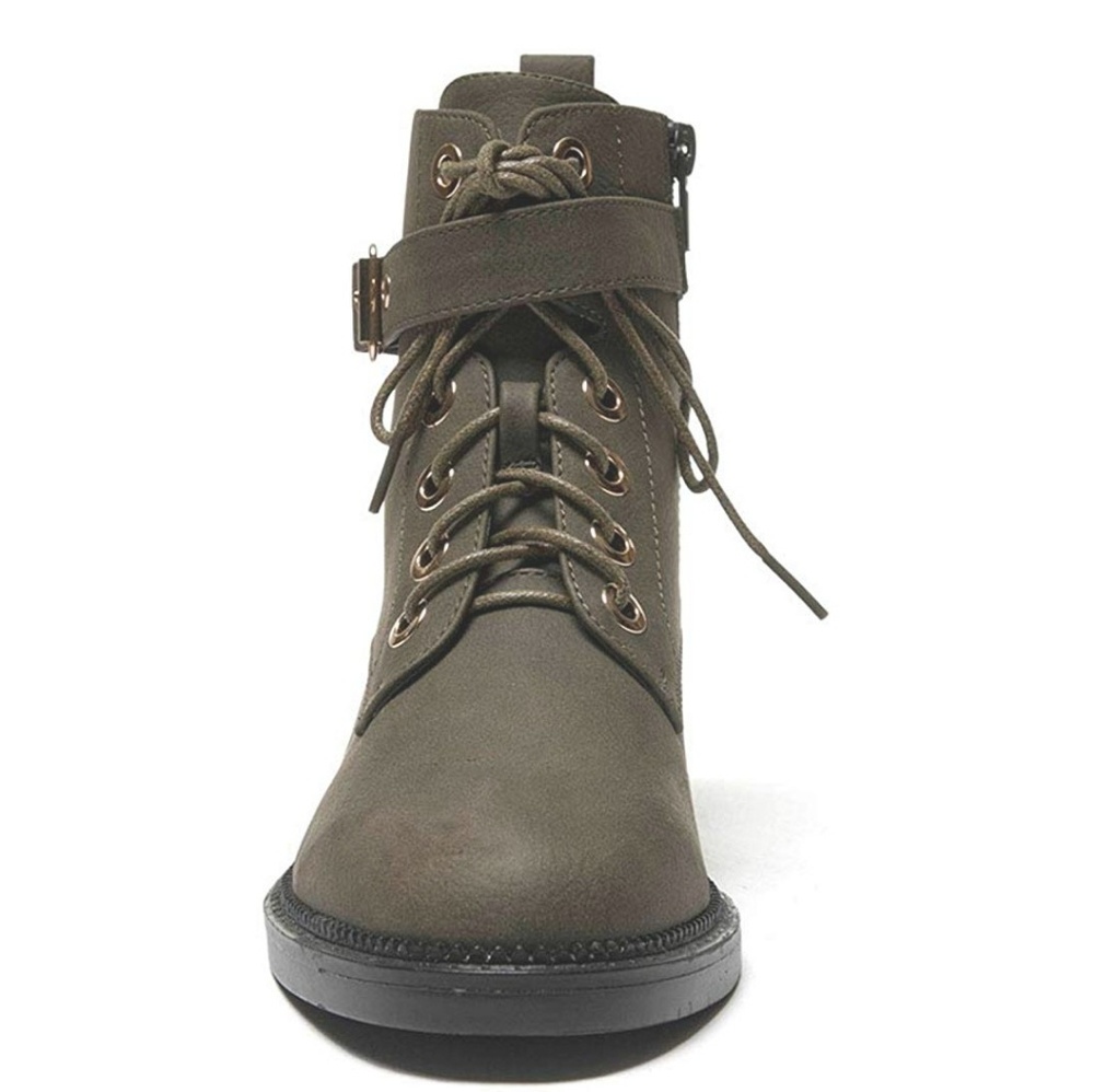 NWT Olive Military Combat Booties Fall - Picture 5 of 6